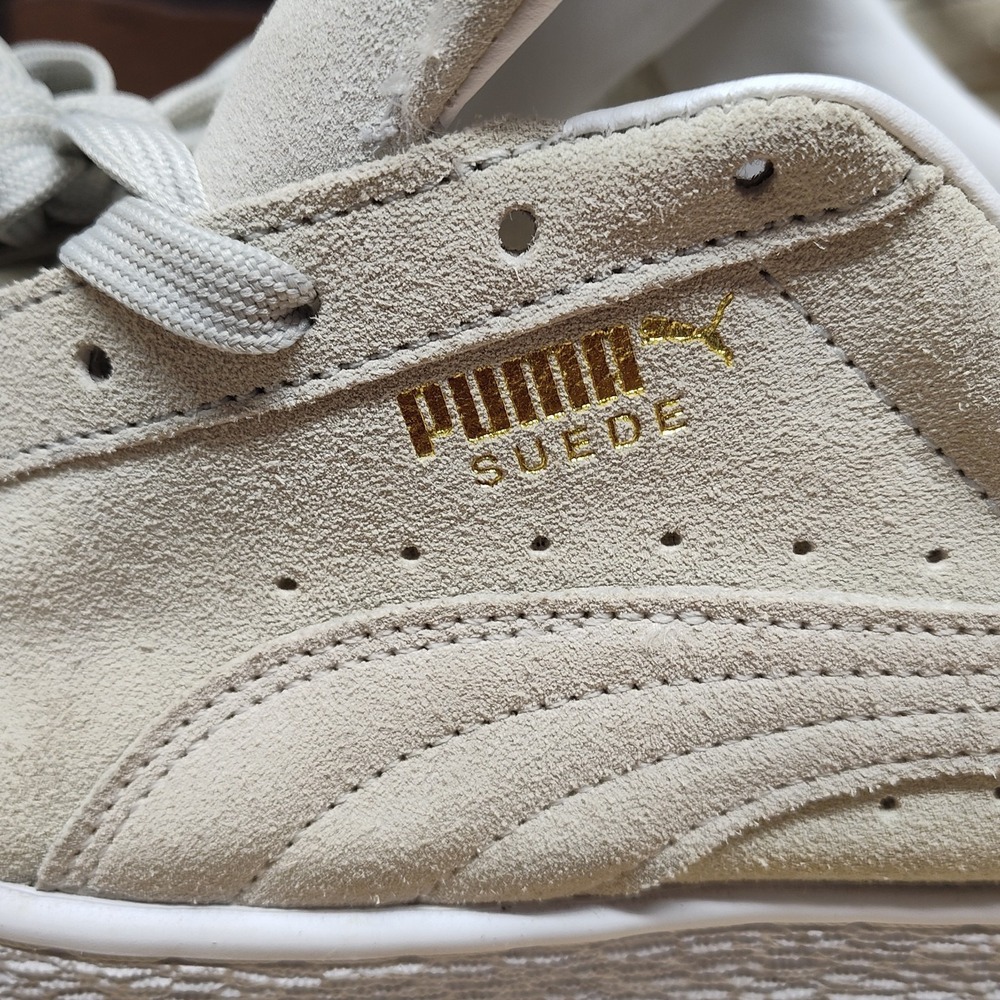 Puma Suede Classic XXI tan Puma White Lace Up Sneakers Men's Size 10.5 - Picture 8 of 16